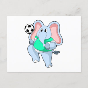 サッカー選手の象の画像 ポストカード