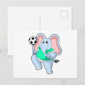 サッカー選手の象の画像 ポストカード (正面/裏面)