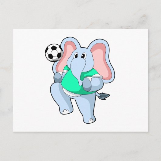 サッカー選手の象の画像 ポストカード (正面)