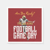 サッカー選手の赤の試合 スタンダードカクテルナプキン (正面)