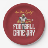 サッカー選手の赤の試合 ペーパープレート (正面)