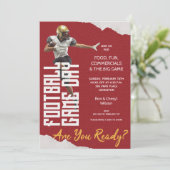 サッカー選手の赤の試合 招待状 (スタンド正面)