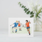 サッカー選手の遊イラストレーション ポストカード (スタンド正面)