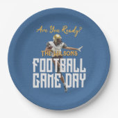 サッカー選手の青の試合 ペーパープレート (正面)