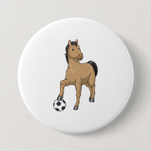 サッカー選手の馬 缶バッジ