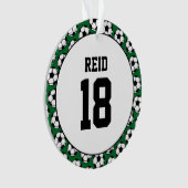 サッカー選手のNAME番号スポーツゴールおもしろい オーナメント (正面)