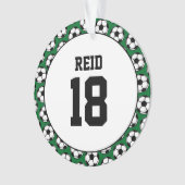 サッカー選手のNAME番号スポーツゴールおもしろい オーナメント (正面)