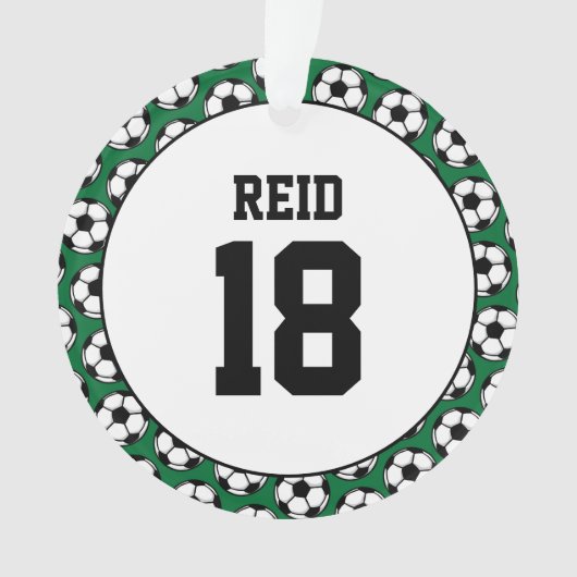 サッカー選手のNAME番号スポーツゴールおもしろい オーナメント (正面)