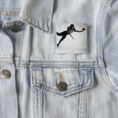 サッカー選手はボールをキャッチするために空中で飛んだ 缶バッジ (インサイチュ)