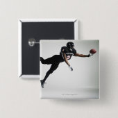 サッカー選手はボールをキャッチするために空中で飛んだ 缶バッジ (正面&裏面)