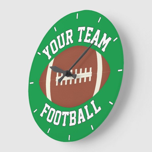 サッカー選手またはコーチカスタムチーム名スポーツ ラージ壁時計 (傾斜)