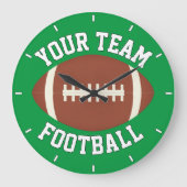 サッカー選手またはコーチカスタムチーム名スポーツ ラージ壁時計 (正面)