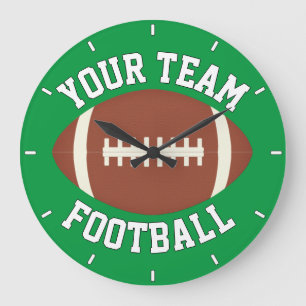 サッカー選手またはコーチカスタムチーム名スポーツ ラージ壁時計
