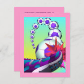 サッカー選手をテーマにしたパーティの招待状招待状 招待状 (正面/裏面)