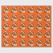 サッカー選手オレンジラッピング紙 ラッピングペーパー (フラット)