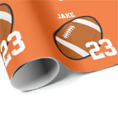 サッカー選手オレンジラッピング紙 ラッピングペーパー (ロールコーナー)