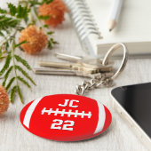 サッカー選手カスタムのイニシャル/ナンバー/チームカラー キーホルダー (側面)