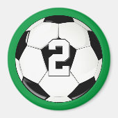 サッカー選手カスタムのジャージー番号/イニシャルスポーツ マグネット (正面)