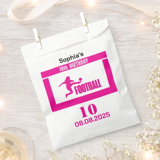 サッカー選手ガール、誕生日ガールチーム フェイバーバッグ (クリップ留めされた状態)