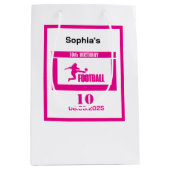 サッカー選手ガール、誕生日ガールチーム ミディアムペーパーバッグ (正面)