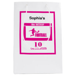 サッカー選手ガール、誕生日ガールチーム ミディアムペーパーバッグ
