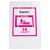 サッカー選手ガール、誕生日ガールチーム ミディアムペーパーバッグ (裏面)