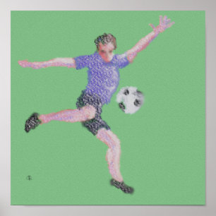 サッカー選手キック・アート ポスター