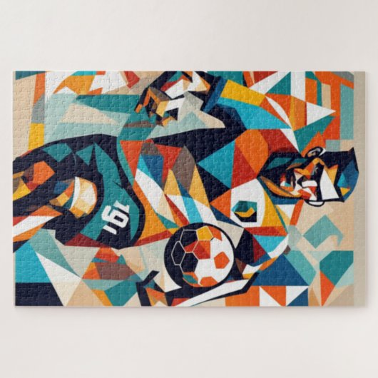 サッカー選手キュービストジグソーパズル ジグソーパズル (横)