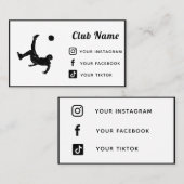 サッカー選手コーチクラブチームシンプルソーシャルメディア 名刺 (正面/裏面)