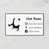 サッカー選手コーチクラブチームシンプルソーシャルメディア 名刺 (正面)