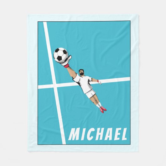 サッカー選手ゴアリーゴールキーパートレンディーグラフィックおもしろい フリースブランケット (正面)
