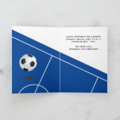 サッカー選手サッカーボールブルーボーイ誕生日 カード (内部)