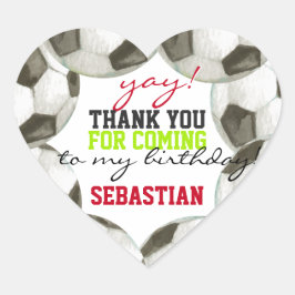 サッカー選手サッカー少年ガールバースデーパーティー ハートシール