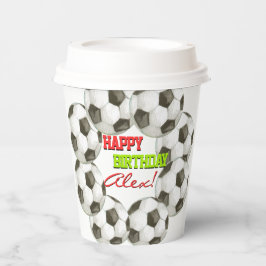サッカー選手サッカー少年ガールバースデーパーティー 紙コップ