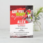 サッカー選手サッカー少年バースデーパーティー 招待状 (スタンド正面)