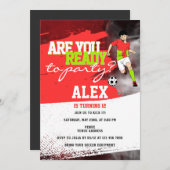 サッカー選手サッカー少年バースデーパーティー 招待状 (正面/裏面)