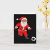 サッカー選手サンタ クリスマスパジャマ 面白い クリスマスB カード (黄色い花)