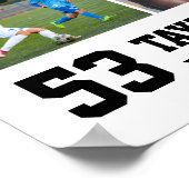 サッカー選手シニアナイトスポーツ写真コラージュ ポスター (角)