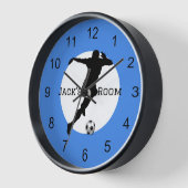 サッカー選手シルエット木製壁時計 壁時計 (傾斜)