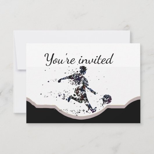 サッカー選手スポーツ誕生日パーティー 招待状 (正面)