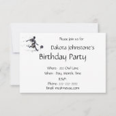 サッカー選手スポーツ誕生日パーティー 招待状 (裏面)