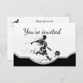 サッカー選手スポーツ誕生日パーティー 招待状 (正面/裏面)