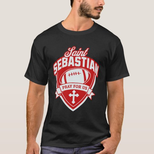 サッカー選手スポールの聖セバスチャン Tシャツ (正面)