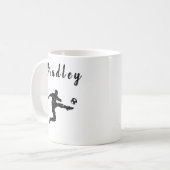 サッカー選手チャンピボールキッグランジクパーソナライズされた コーヒーマグカップ (正面左)