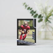 サッカー選手トレーディングカーカスタムドの贈り物(青) コーリングカード (スタンド正面)