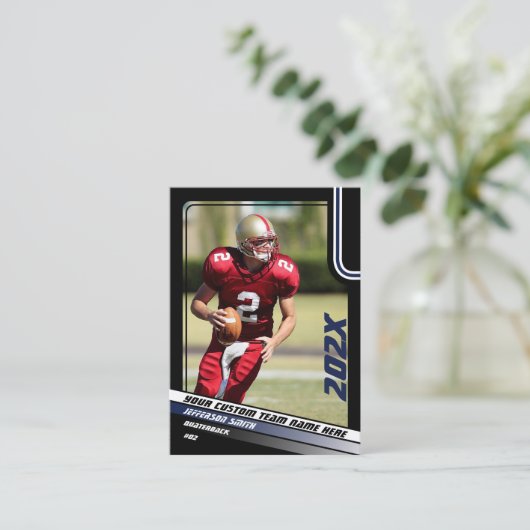 サッカー選手トレーディングカーカスタムドの贈り物(青) コーリングカード (スタンド正面)