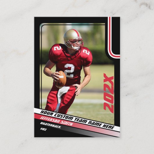 サッカー選手トレーディングカードカスタムギフトin赤 コーリングカード (正面)