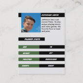 サッカー選手トレーディングカードライトグレーグリーン コーリングカード (裏面)