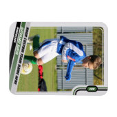 サッカー選手トレーディングカードライトグレーグリーン マグネット (横)