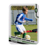 サッカー選手トレーディングカードライトグレーグリーン マグネット (縦)